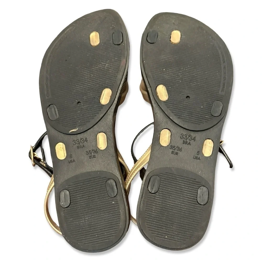 ⭐️IPANEMA Girls Gold and Black Strappy Sandals